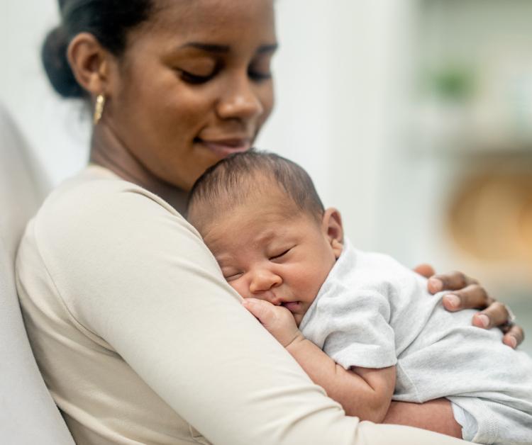 Mom holding baby