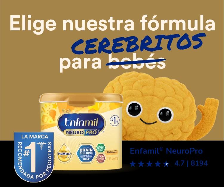Inteligente con un envase de Enfamil NeuroPro Infant y el pediatra numero 1 recomendado