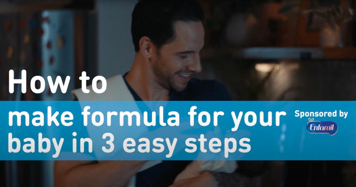 Mamá preparando biberones