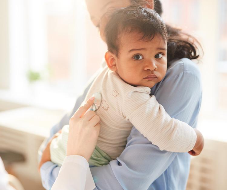 Mom and baby at pediatrician appointment