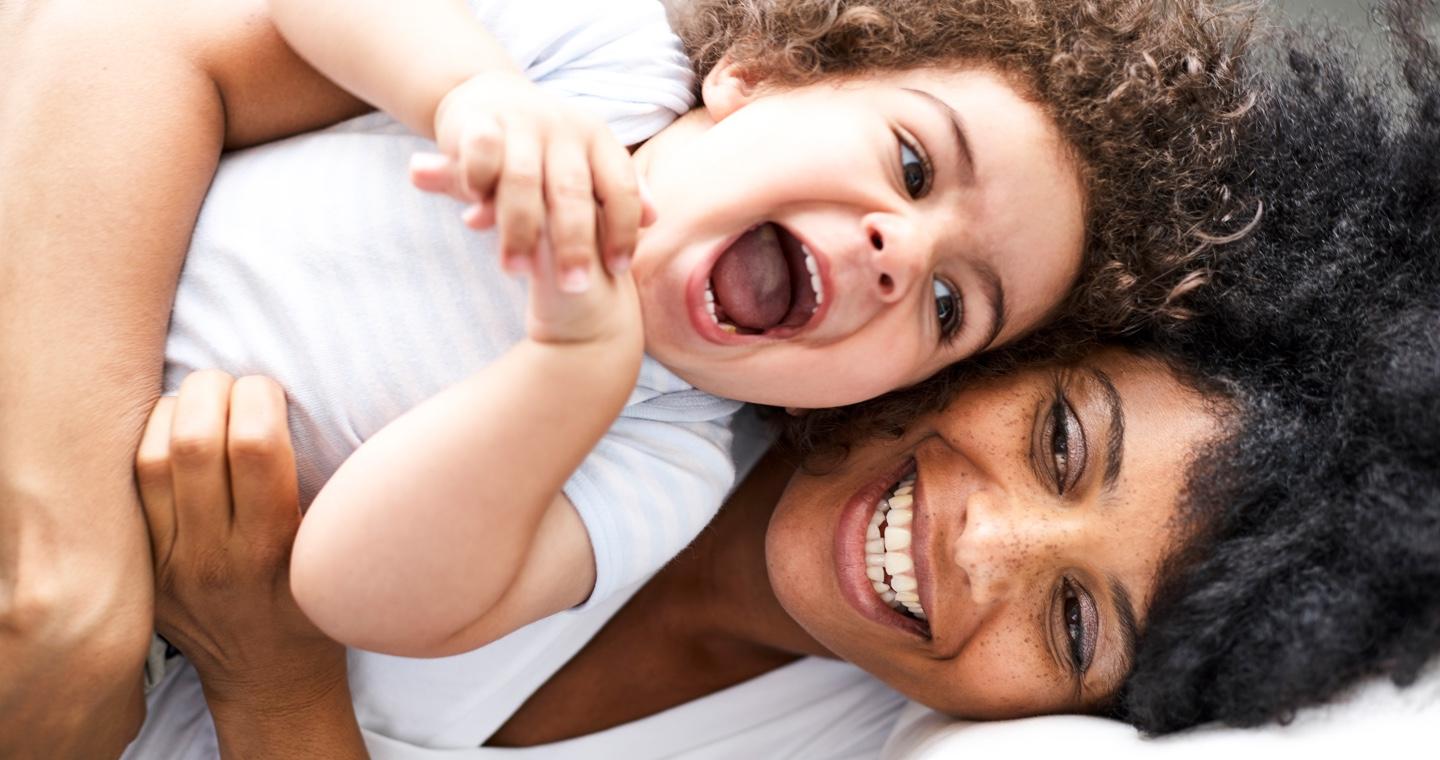 Mother playing with her toddler