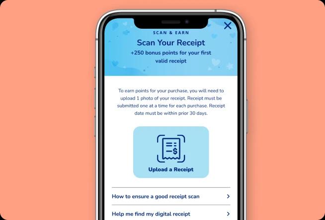Teléfono que muestra ahorros en la aplicación móvil Enfamil