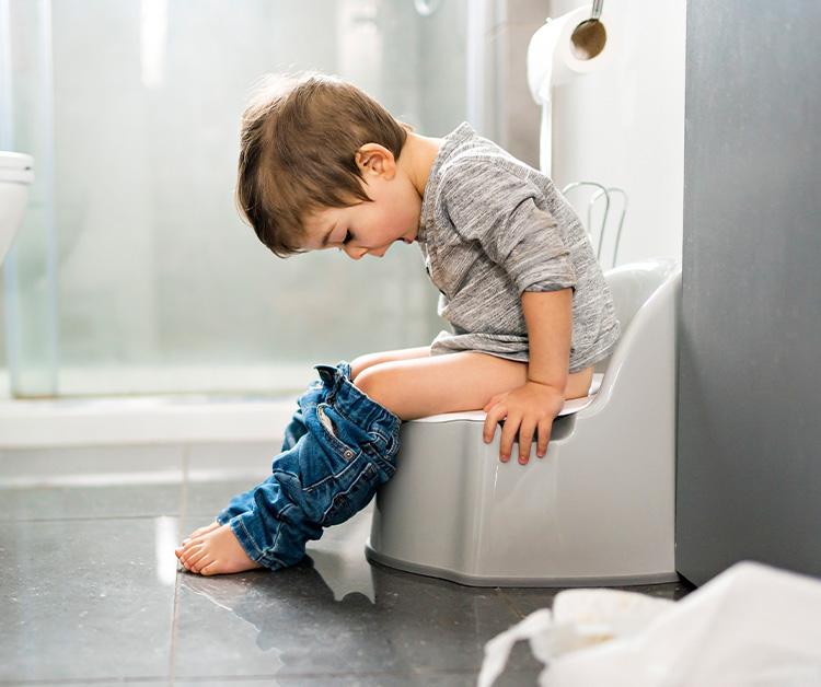 Toddler on training potty