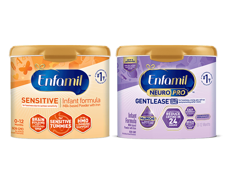 Enfamil® Sensitive Infant Formula Powder and Enfamil® NeuroPro™ Gentlease® Infant Formula Powder - 19.5 oz Tub