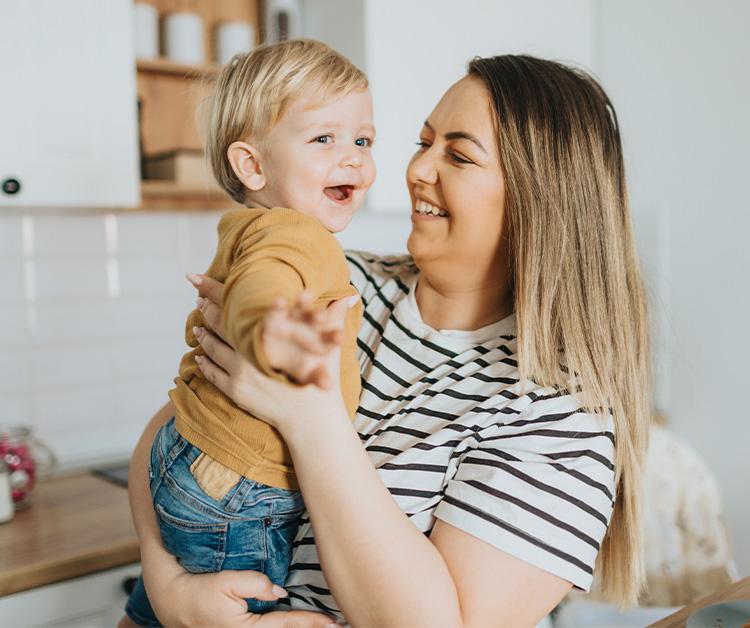 Mom holding her baby