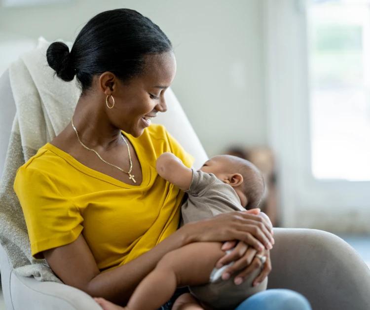 Mom breastfeeding her baby