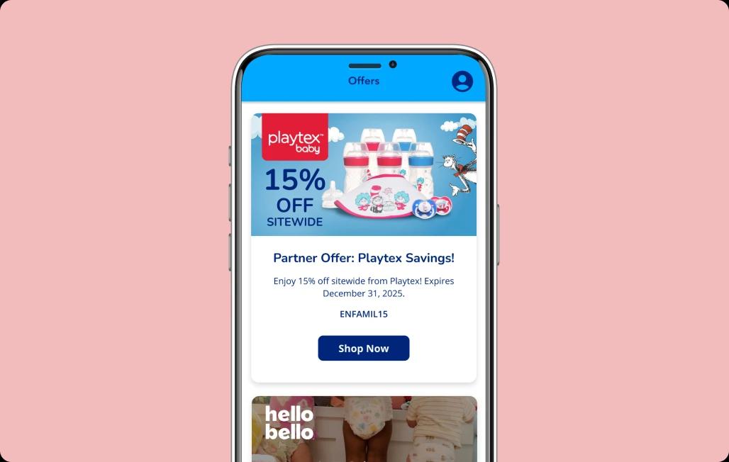 Enfamil Mobile App offers screen